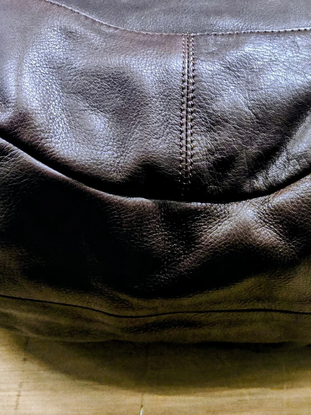 b. makowsky Brown Leather Shoulder Tote with Silver Hardware